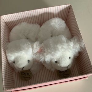 Newborn baby lamb slippers